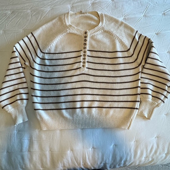 Sezane Léontine Jumper Ecru / Camel - Size XXS - Picture 2 of 5